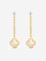 Next Jon Richard Cream Mother of Pearl Clover Chain Drop Earrings- Buy online at McGrocer