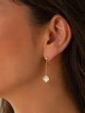 Jon Richard mother of pearl clover drop earrings (British brand)
