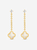 Jon Richard mother of pearl clover drop earrings (British brand)