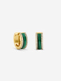 Jon Richard gold-tone malachite hoop earrings 13mm (British brand)