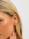 Jon Richard gold-tone malachite hoop earrings 13mm (British brand)