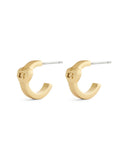 COACH gold tone C heart huggie earrings, UK version