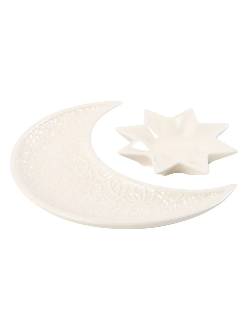 Something Different ceramic crescent moon and star trinket dish set, imported from the UK