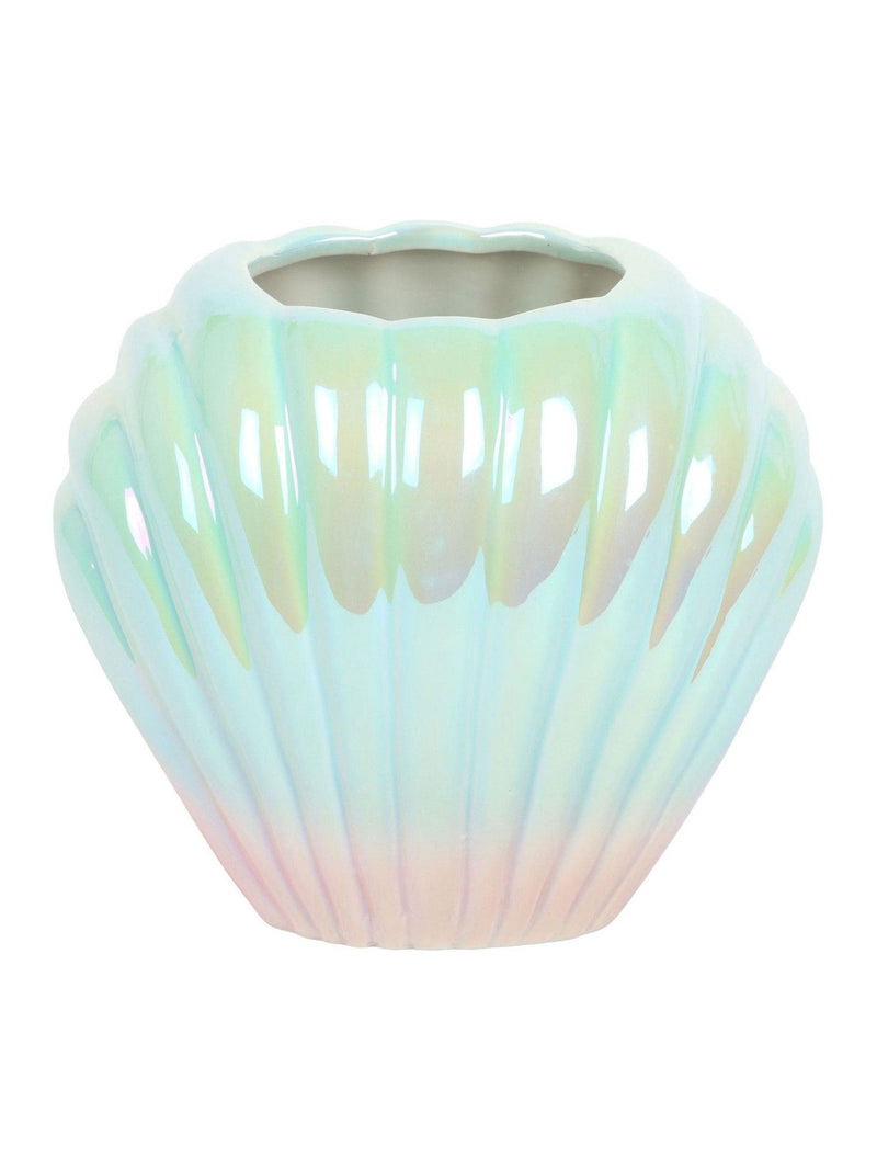 Something Different vase blue iridescent shell 14cm, imported from the UK