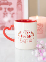 Next Something Different White For My Best Tea Ceramic Mug with Heart Handle 350ml- Buy online at McGrocer