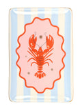 Something Different pink striped lobster ceramic trinket dish 11.5cm (British brand)