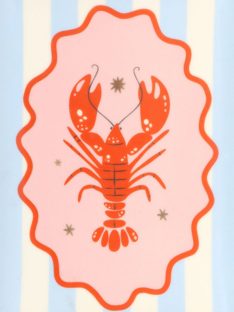 Something Different pink striped lobster ceramic trinket dish 11.5cm (British brand)
