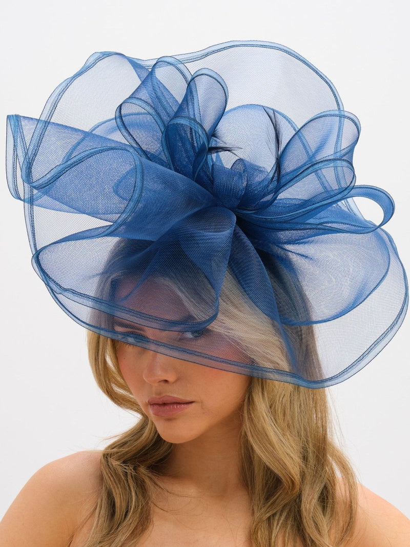 Jon Richard navy large hat fascinator, UK version