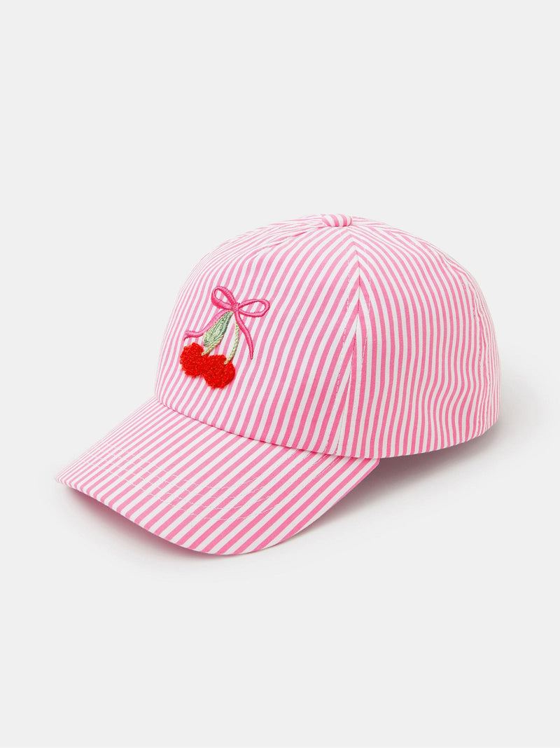 Accessorize pink cherry stripe cap, UK version