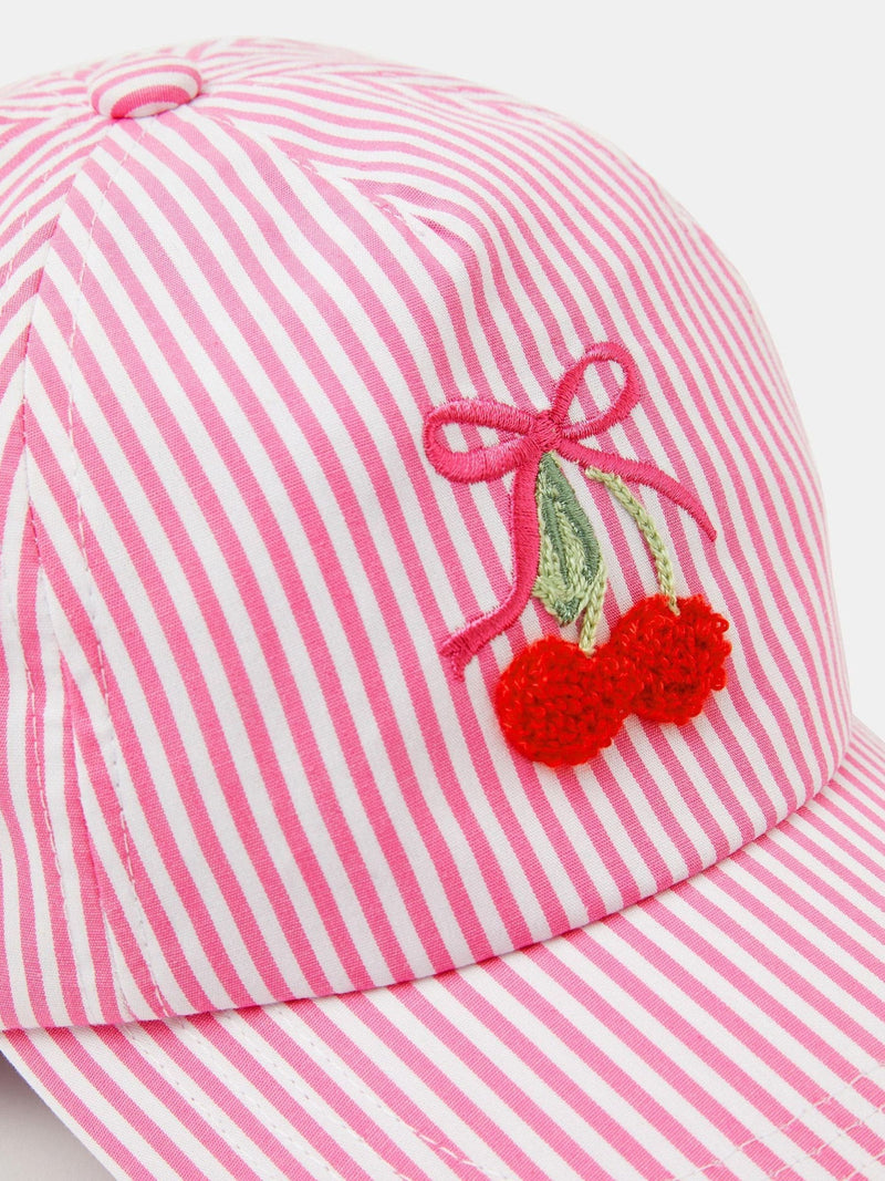 Accessorize pink cherry stripe cap, UK version