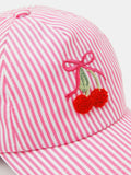 Accessorize pink cherry stripe cap, UK version