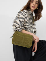 Next Accessorize Green Double Zip Suede Camera Bag- Buy online at McGrocer