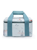 Sophie Allport pale blue coastal boats lunch bag, imported from the UK