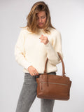Pure Luxuries London brown Mooki leather handbag 24x32cm - British product
