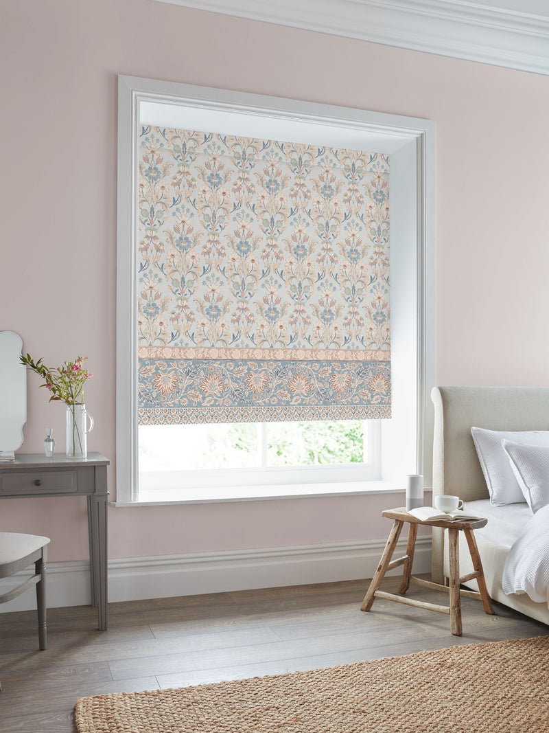 Laura Ashley Dusty Pink Semington border blind, imported from the UK