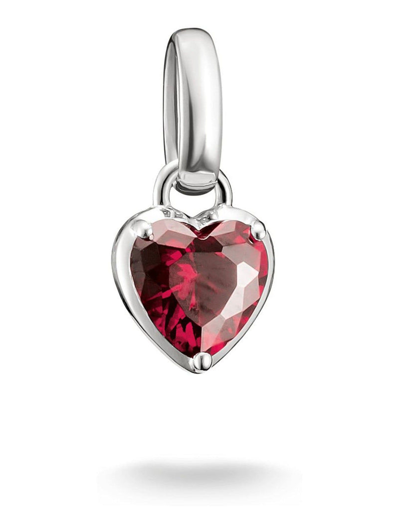 Thomas Sabo sterling silver July birthstone charm with red zirconia - British product