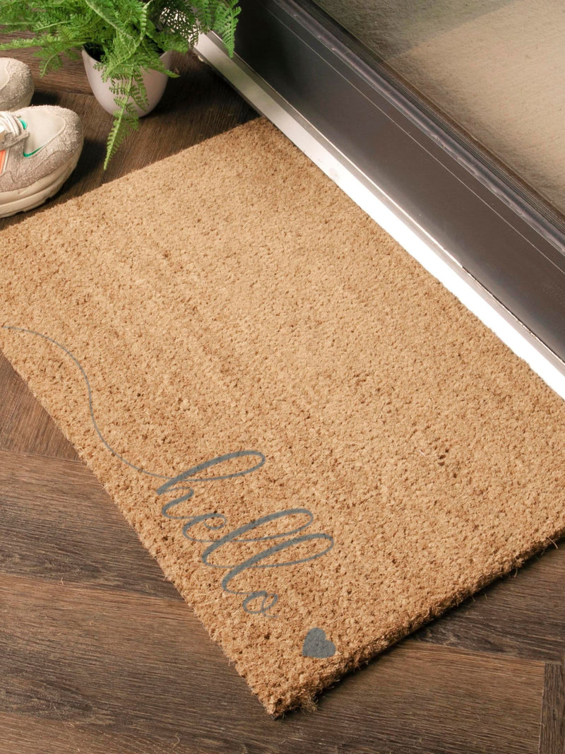Artsy Mats doormat grey Hello Scribble Heart 60x40cm - British product