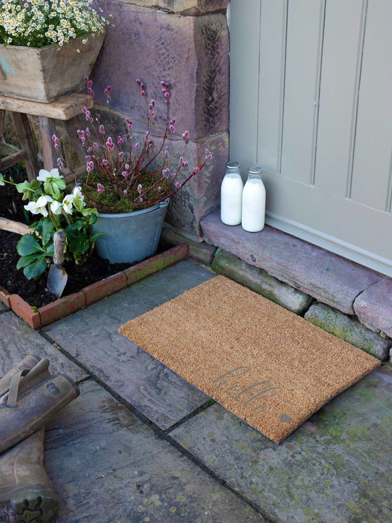 Artsy Mats doormat grey Hello Scribble Heart 60x40cm - British product