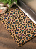 Artsy Mats brown multi colour leopard print doormat (British brand)