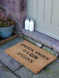 Artsy Mats black Gin O'Clock doormat 60x40cm, UK version