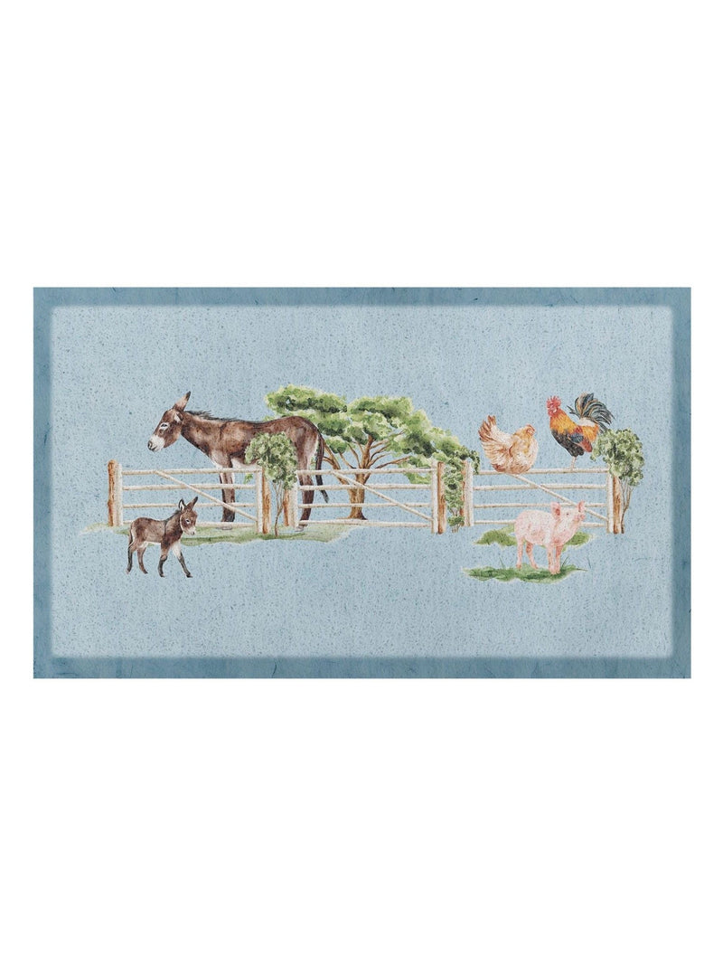 Artsy Mats Multi Donkey Farm Yard doormat 70x40cm, UK version