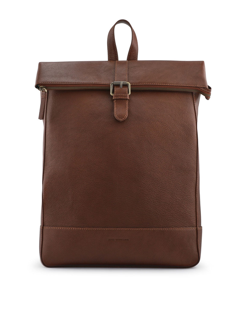 Jones Bootmaker Uphall backpack in tan grain leather (British brand)