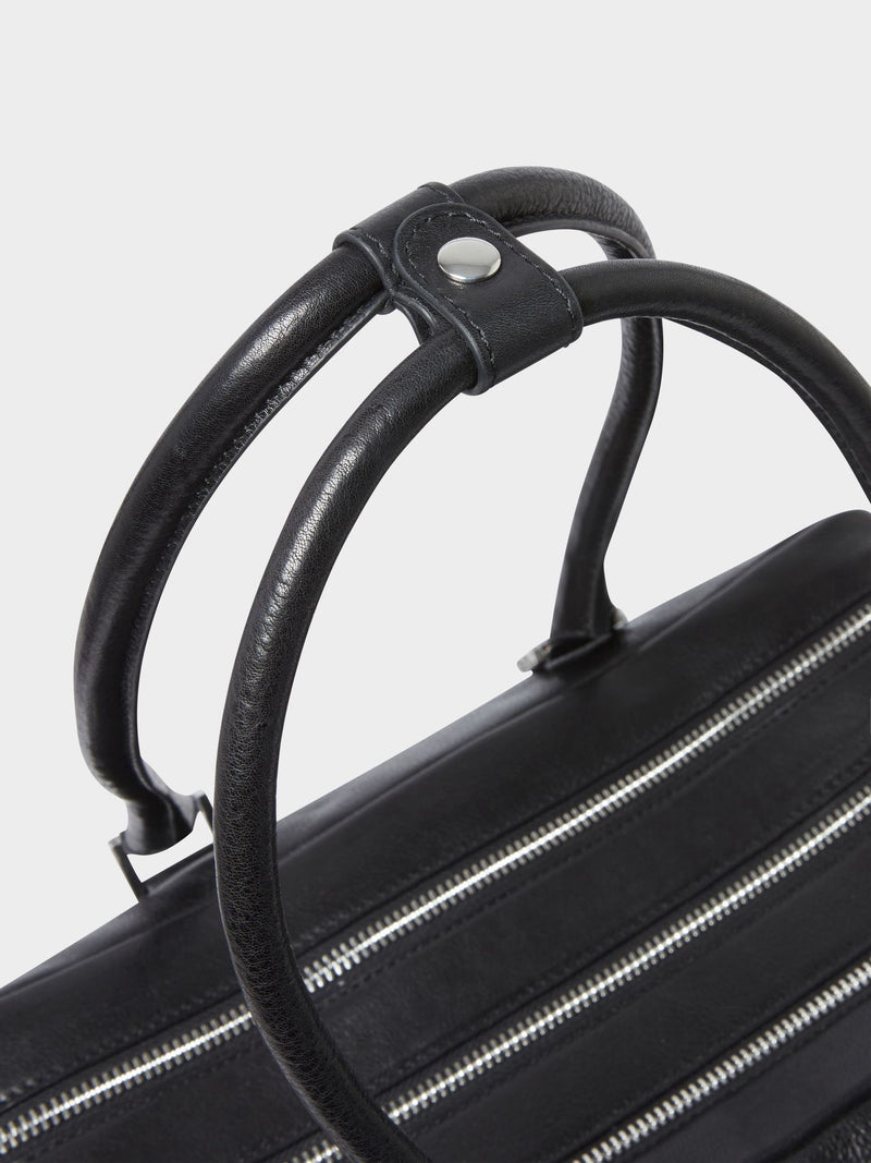 Osprey London black leather shoulder bag, imported from the UK