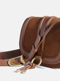 Mint Velvet brown suede saddle bag (British brand)