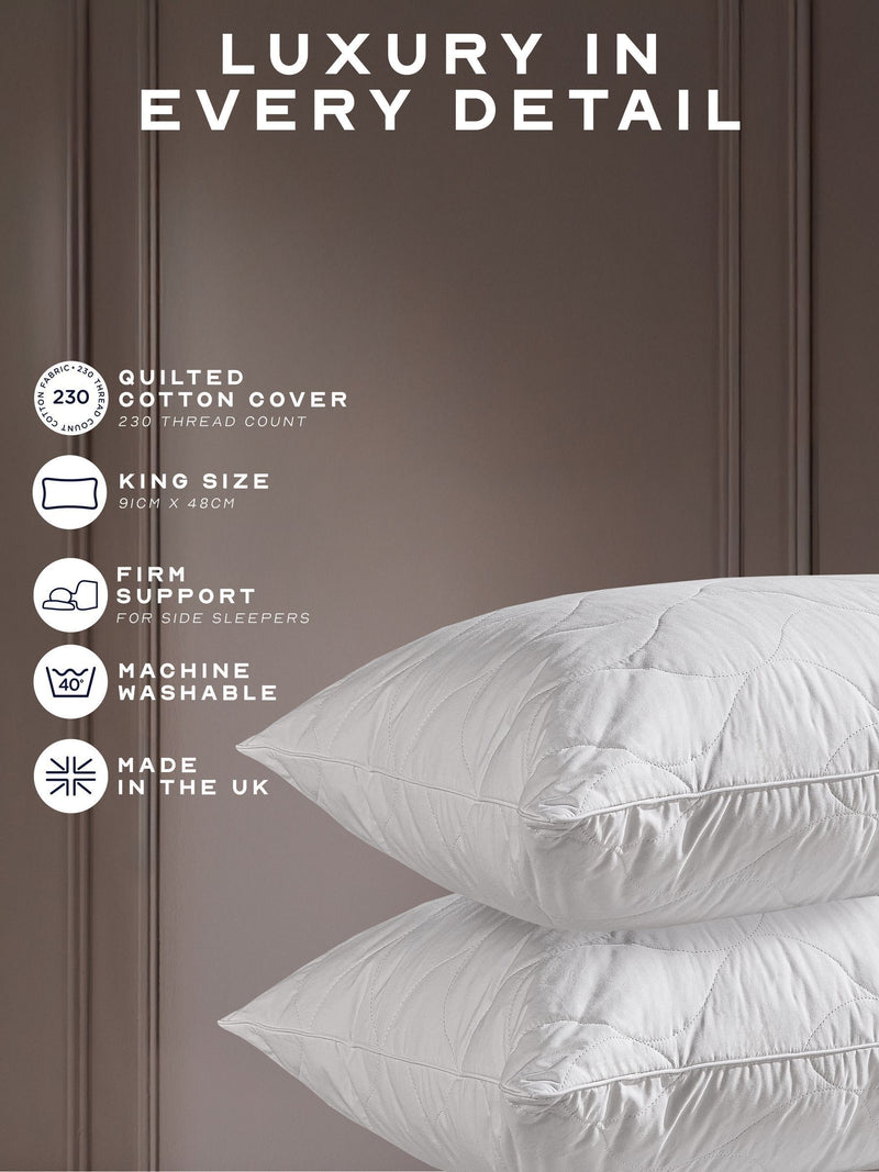 Snuggledown Hotel kingsize firm side sleeper pillow, UK version