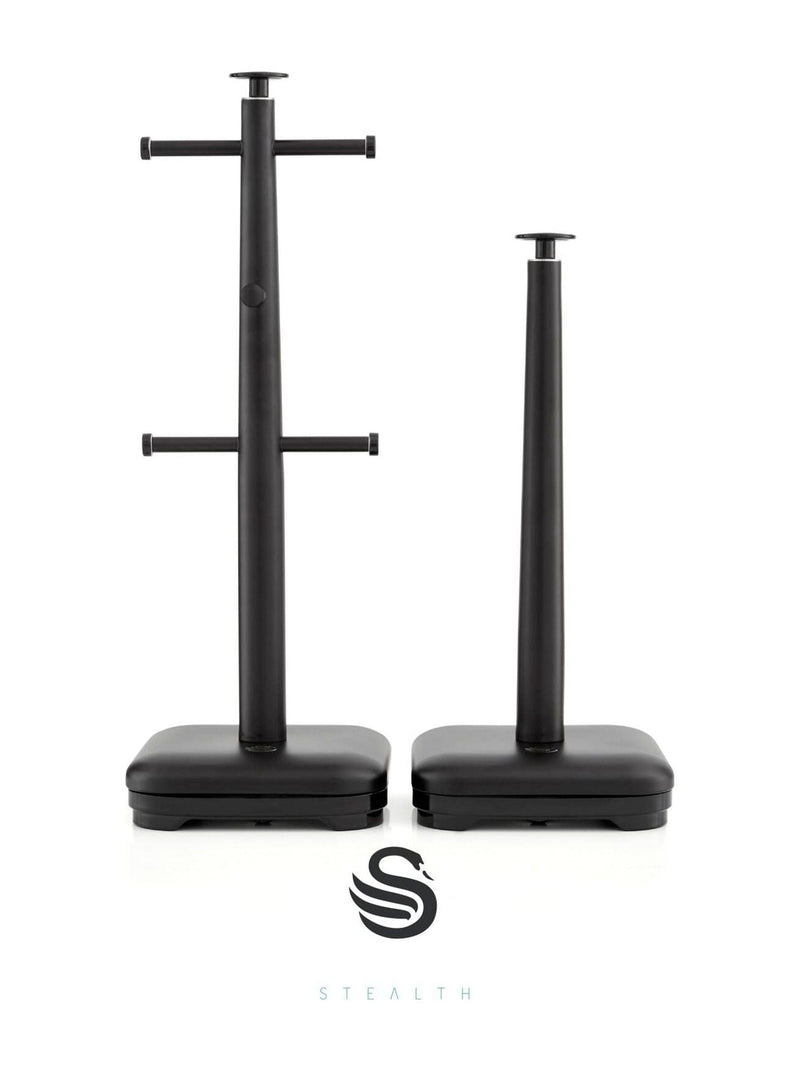 Swan black towel pole and mug tree set - British product