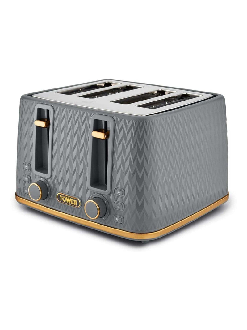 Tower Empire 4 slice toaster grey Art Deco design (British brand)