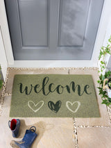 Next My Mat Green Welcome Coir Doormat 75x45cm- Buy online at McGrocer