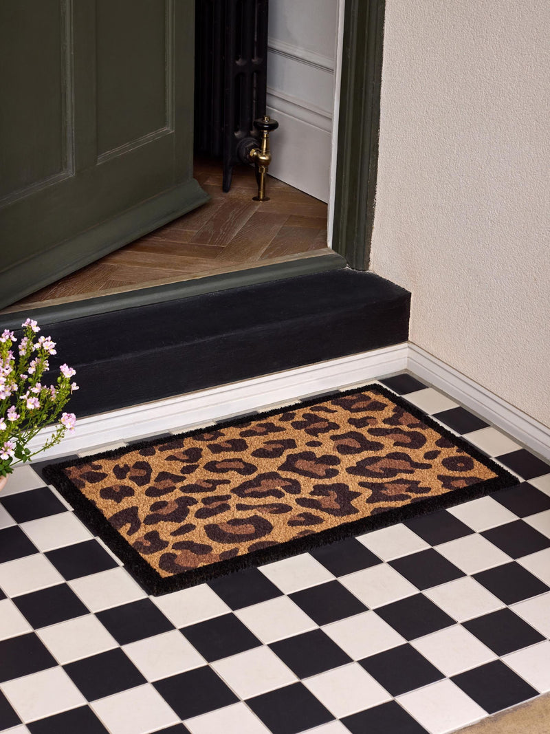 My Mat leopard border coir doormat 75x45cm, imported from the UK
