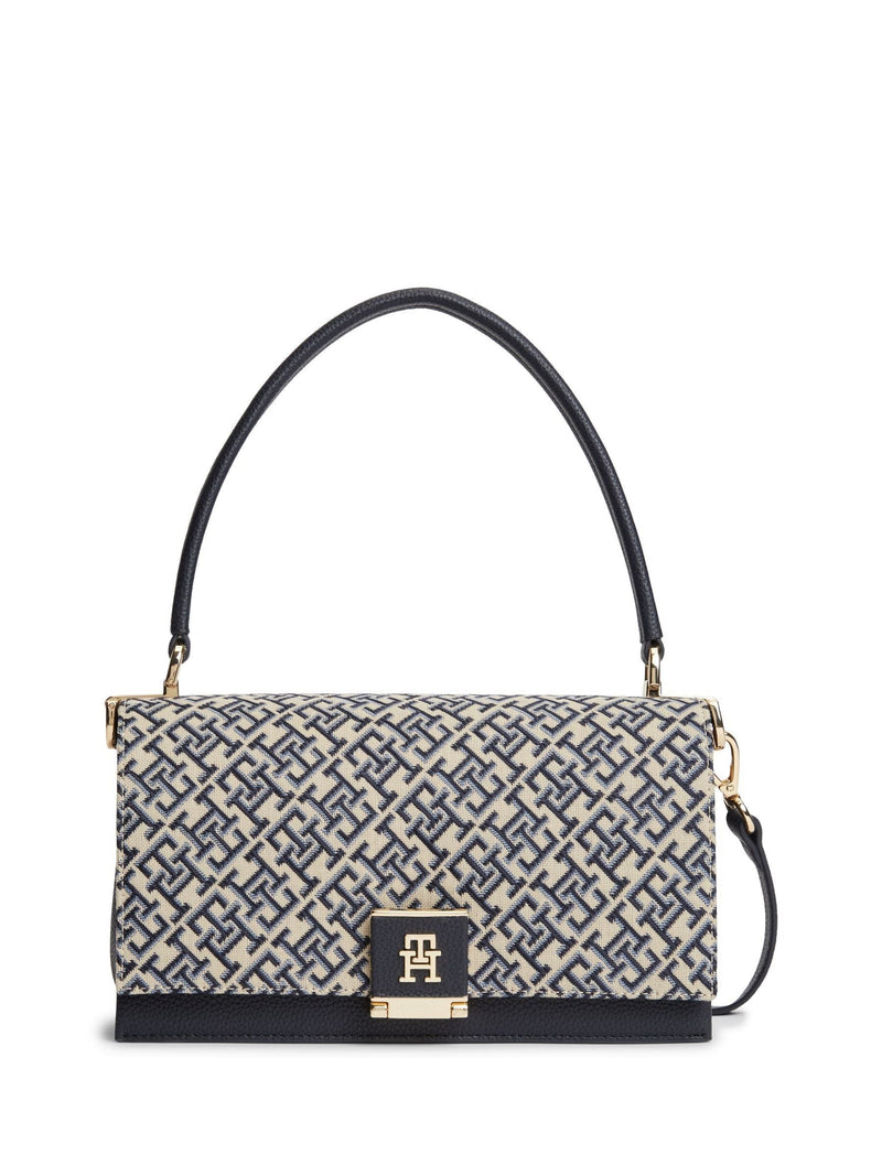 Tommy Hilfiger blue monogram jacquard cross-body bag, UK version