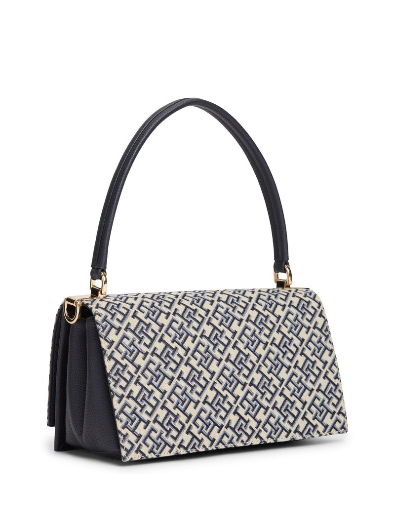 Tommy Hilfiger blue monogram jacquard cross-body bag, UK version