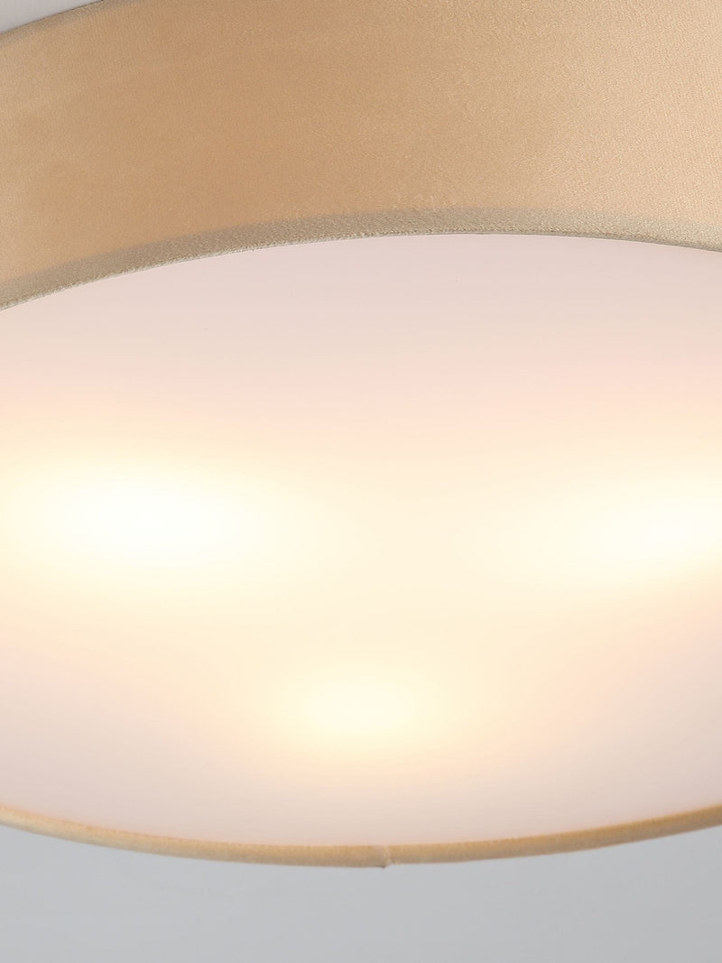 Searchlight flush ceiling light velvet champagne 50cm, imported from the UK