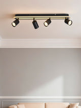 Next Searchlight Finn Matt Black and White 4 Light Flush Ceiling Light- Buy online at McGrocer