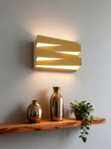 Next Searchlight Satin Brass Arran LED Wall Light, Metal- Buy online at McGrocer