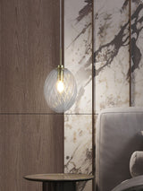 Next Searchlight Satin Brass and Clear Sama 1 Light Pendant Ceiling Light- Buy online at McGrocer