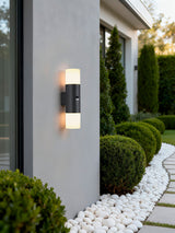 Next Searchlight Black and White Dax LED Outdoor Wall Light Aluminium- Buy online at McGrocer