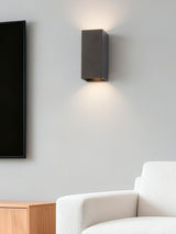 Next Searchlight Sand Black Evry Square Up & Down Wall Light GU10- Buy online at McGrocer