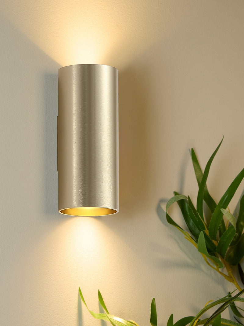 Searchlight gold Lillie wall light, imported from the UK