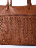 Lakeland Leather Brown Storrs woven tote bag, UK version