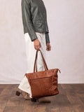 Lakeland Leather Brown Storrs woven tote bag, UK version