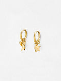 Oliver Bonas gold tone hoop earrings with star moon heart charms (British brand)