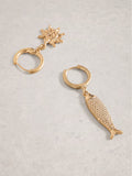 White Stuff gold tone sunny charm earrings, UK version