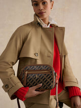 Next Hobbs Tan Multi Carlton Leather Canvas Cross Body Bag- Buy online at McGrocer