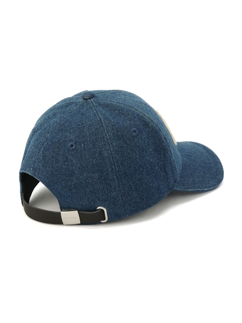 AllSaints blue denim baseball cap, imported from the UK