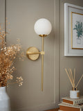 BHS satin brass USB-C rechargeable wall light, UK version