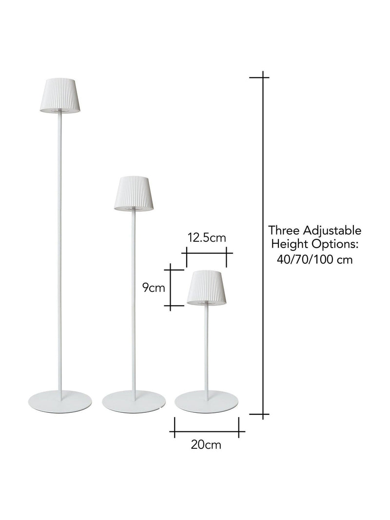 BHS White Esther USB-C rechargeable floor lamp, UK version